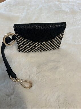 FREE with purchase:) Indigo Black and White Woven Key & Card Holder